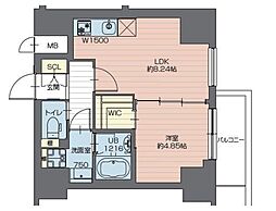 プレジオ西新井 1LDKの間取図画像