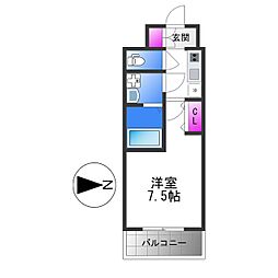 ファーストフィオーレ長田グランディール 12階1Kの間取り
