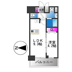 アドバンス大阪ベクエム 1LDKの間取図画像