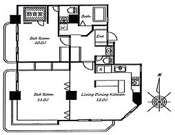 パインヒルガーデン 4階2LDKの間取り