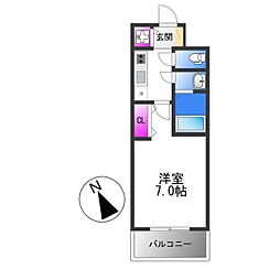 S-RESIDENCE堺浜寺broad 5階1Kの間取り