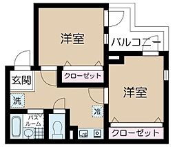 アムール戸山 2Kの間取図画像
