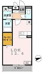 JR大阪環状線 西九条駅 徒歩3分の賃貸アパート 3階ワンルームの間取り
