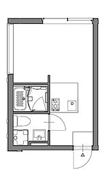 東京メトロ南北線 白金台駅 徒歩6分の賃貸マンション 1階ワンルームの間取り
