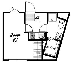 中野区本町5丁目マンション 1Kの間取図画像