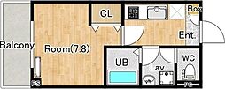 (仮称)ジーメゾン淵野辺ノース 1Kの間取図画像