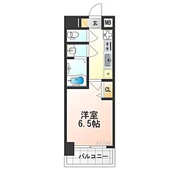 MAXIV尼崎 1Kの間取図画像