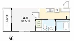 チェルシークロイスターズ 3階1Kの間取り