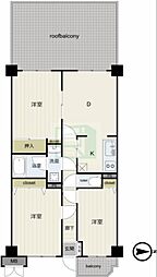 セントヒルズ東川口 2階3DKの間取り