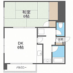 日之出ビル呉服町 1DKの間取図画像