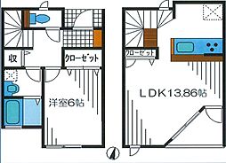 アウグーリオ 1LDKの間取り