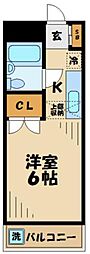 京王相模原線 京王堀之内駅 徒歩20分の賃貸マンション 1階1Kの間取り