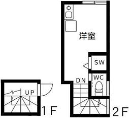 グランドソレイユ東雪谷 2階ワンルームの間取り