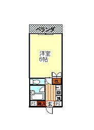 京王相模原線 京王堀之内駅 徒歩5分の賃貸マンション 3階1Kの間取り