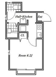 ソラーナ国立 1階1Kの間取り