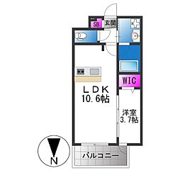 D.Clarest長田駅前 1LDKの間取図画像