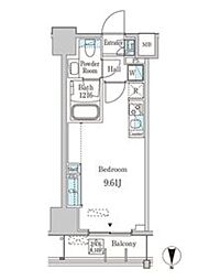 東急池上線 蓮沼駅 徒歩2分の賃貸マンション 4階ワンルームの間取り