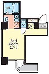 Bloom Tower Ueno 9階ワンルームの間取り