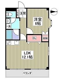 アレグレットフレール 1LDKの間取図画像