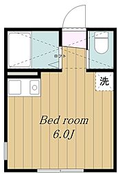 プライムテラス小田急相模原1・Ａ棟 2階ワンルームの間取り