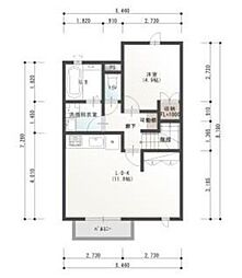 ＭａＲＲｏ ｎｅ ＬｉＲａ 2階1LDKの間取り