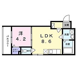 GoodLife 小阪本町 1LDKの間取図画像