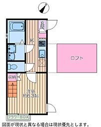 アカンサス 1Kの間取図画像