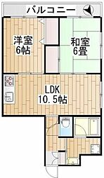 サンクレスト宮崎台 2LDKの間取図画像
