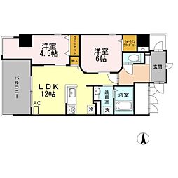 テラス天の川 2LDKの間取図画像