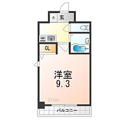 アティ今出川 2階1Kの間取り