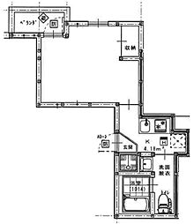 アリビオ西新井 3階1Kの間取り