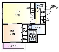 南海線 諏訪ノ森駅 徒歩5分の賃貸アパート 1階1LDKの間取り