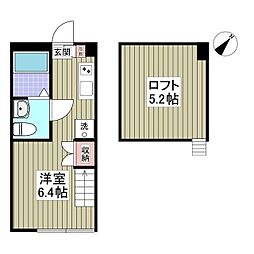 ヴィルナタル ワンルームの間取図画像