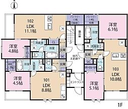 Luna Grace 1階1LDKの間取り