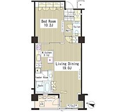 ParkAxis恵比寿 1LDKの間取図画像