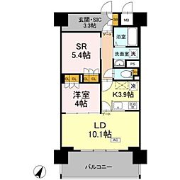 リーラ横浜川和町 1LDKの間取図画像