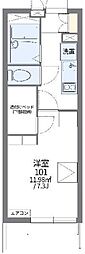 レオパレス愛 1Kの間取図画像