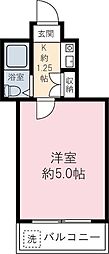 ホワイトヒルズ 1Kの間取図画像