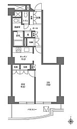 文京グリーンコートビュータワー本駒込B棟 1LDKの間取図画像