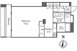 リバーシティ21イーストタワーズ10棟 34階1LDKの間取り