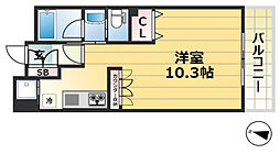アーバネックス神戸駅前 1Kの間取図画像
