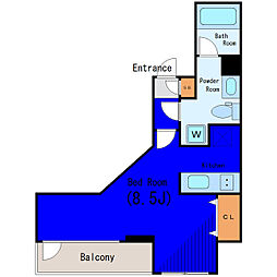 ヴォーガコルテ西小山 ワンルームの間取図画像