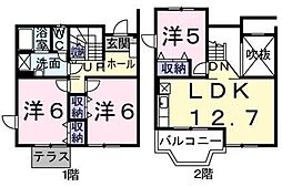 チェリーメゾン 1階3LDKの間取り