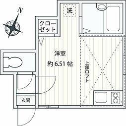 ノースガーデン横浜 ワンルームの間取図画像