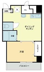 麹町クリスタルシティ西館 5階1DKの間取り