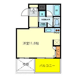 JR東海道・山陽本線 膳所駅 徒歩10分の賃貸マンション 4階ワンルームの間取り