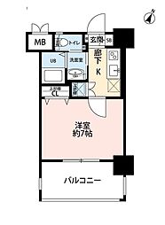 サヴォイ　ル・カサブランカ 4階1Kの間取り