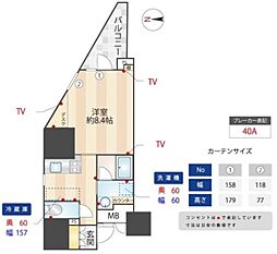 ＺＯＯＭ信濃町 5階1Kの間取り