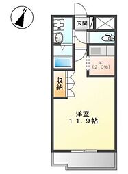 グランドイースト 1Kの間取図画像