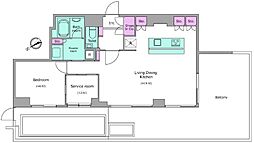 アーバンパーク代々木 1SLDKの間取図画像